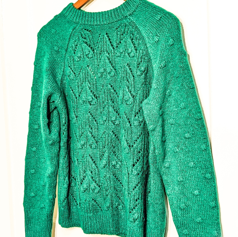 Pom Pom Sleeve Sweater Boho Chic Soft Jumper
